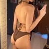 4PCS Halter With Sarong Long Sleeve Bikini Female Swimsuit Women Swimwear Four-pieces Bikini Set Bather Bathing Suit Swim V6338B