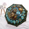 Dog Lion Glass pattern umbrella, portable and foldable design, 8 ribs, a casual accessory for Halloween, Christmas, and birthday gifts.