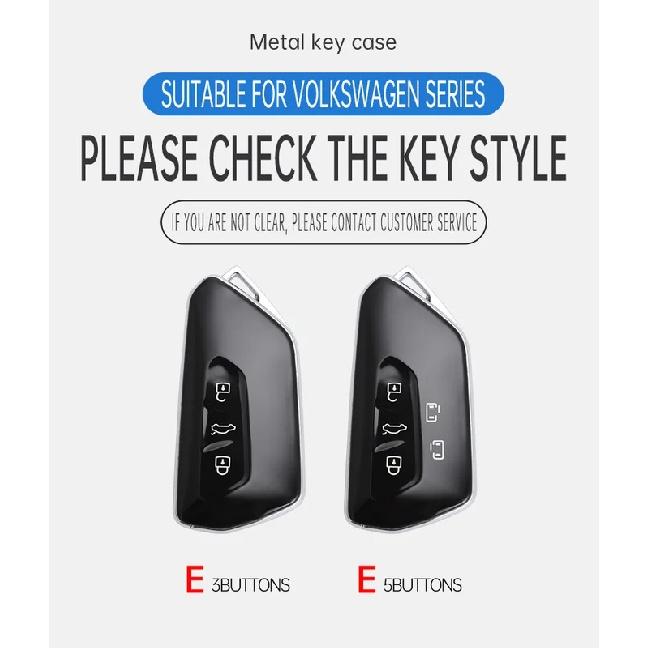 Car Key Case Cover For VW Volkswagen Golf 8 ID.3 ID.4 Skoda Octavia A8 MK4 MK8 GTI R Zinc Alloy Leather Protect Shell