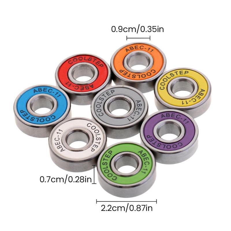 High Speed Skate Board Bearings Removable Rubber Shield Steel ABEC-11 for Inline and Roller Skates