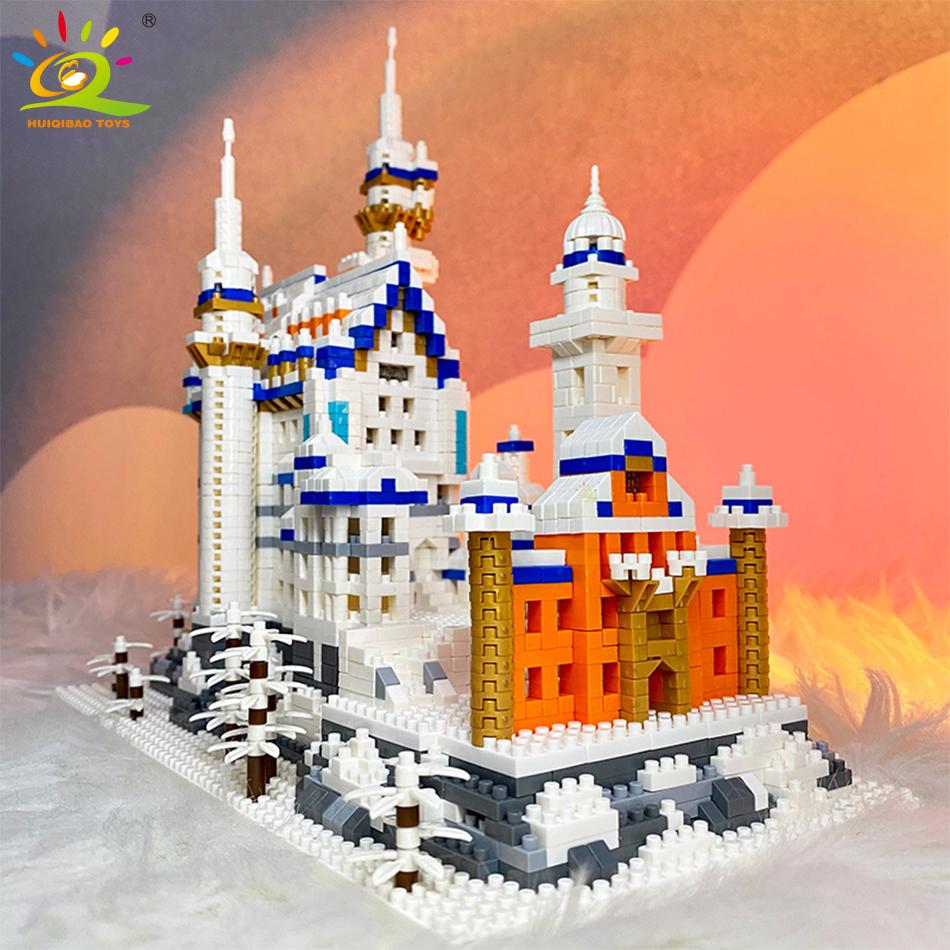 3000pcs Swan Stone Castle Architecture Model Micro Construction Blocks City Street View Mini Diamond Bricks Children Playthings