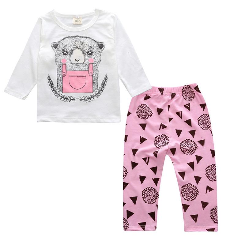 Spring & Summer INS Style Baby & Kids Short Sleeve Printed T-Shirt and Pants Set