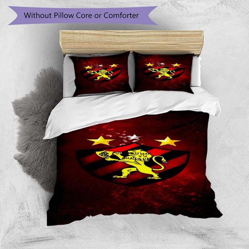 Sport Club Football Crest Printed Pattern Duvet Cover Set – includes 1 duvet cover and 2 matching pillowcases Bedroom decor Christmas gifts