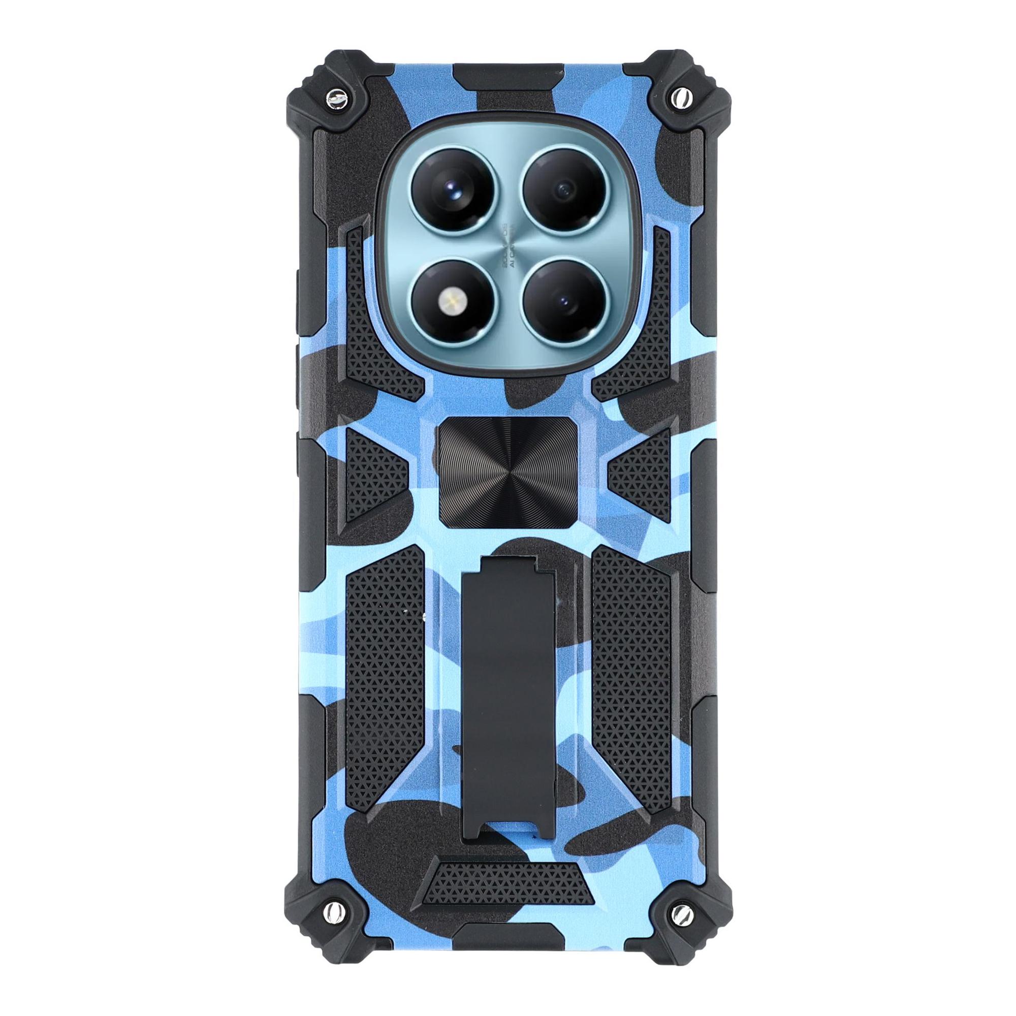 

Чехол для Xiaomi Redmi Note 14 Pro 4G/5G/Note 14 Pro+ 5G с подставкой, ПК+ТПУ, камуфляжный, военного класса, чехол для телефона Camouflage Blue