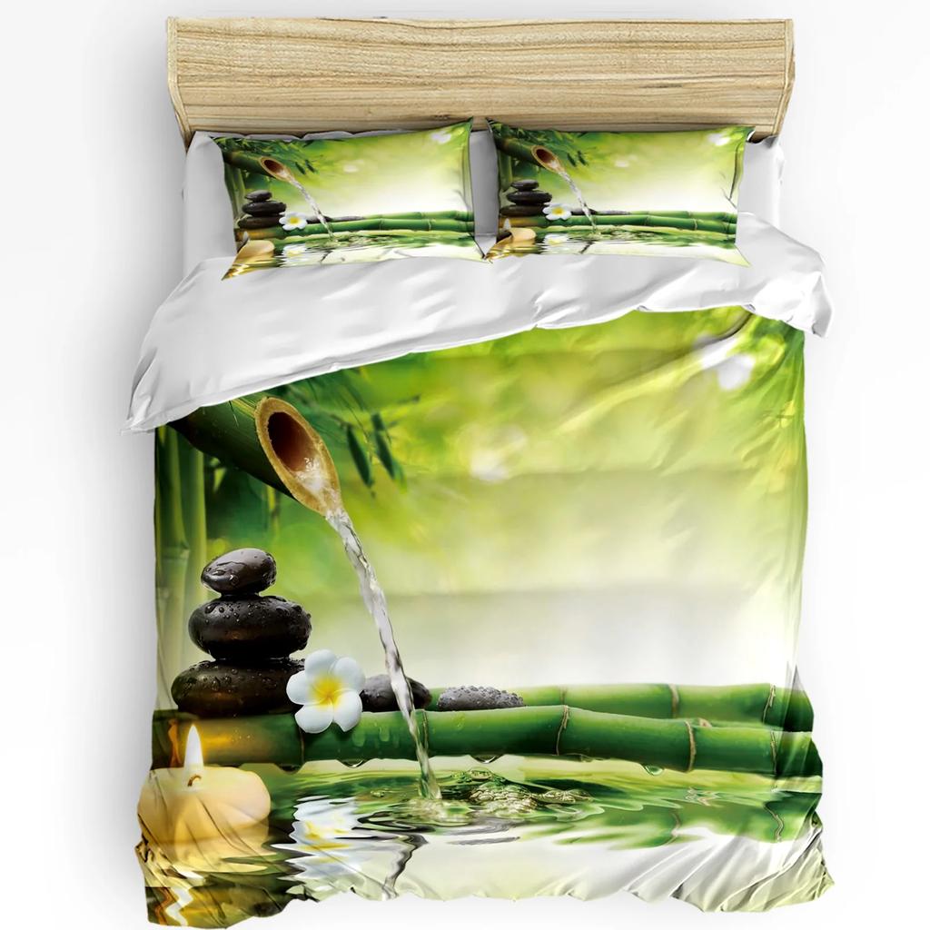 Green Bamboo Butterfly Chinese Style Bedding Set 3pcs Duvet Cover Pillowcase Kids Adult Quilt Cover Double Bed Set Home Textile