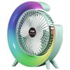 USB Portable Table Fan 3 Speeds with Colorful Light Personal Fan 180 Degree Rotatable Desktop Fan for Home Office Bedroom Dorm