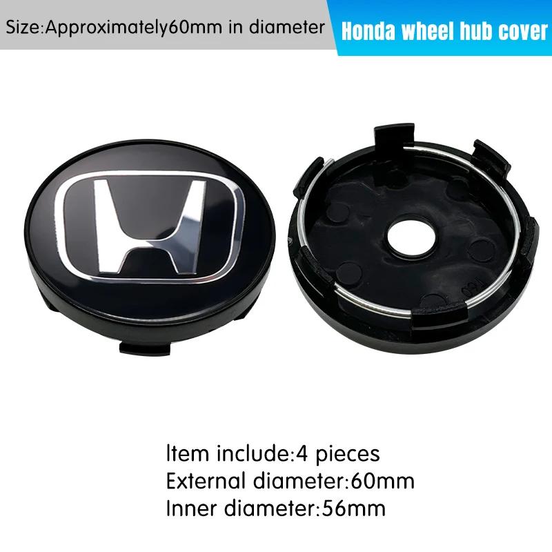 56/60MM Car Wheel Center Hub Cap Badge Logo Emblem Decals Tire Stickers For Honda Civic City Accord Odyssey CRV Hrv Jazz CBR VTX CUK1