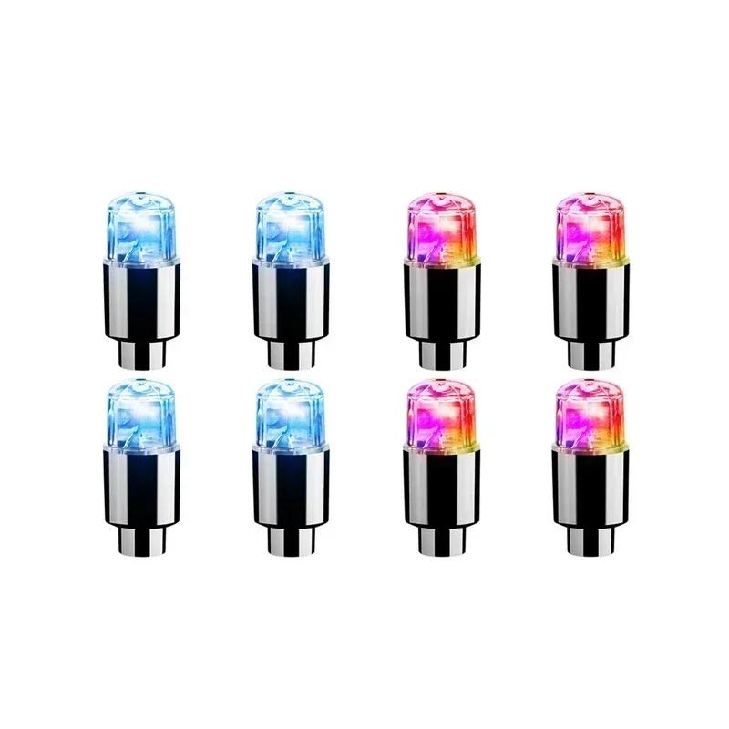 2pcs LED Tire Valve Stem Caps Neon Light Waterproof Wheel Spoke Lights LED Tire Lamp for Motorcycle Bicycle Car Accessories