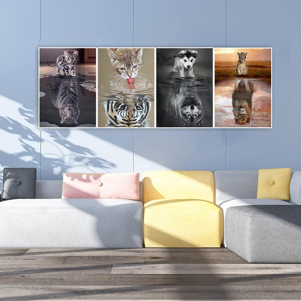 JISHSHAY Set 5D Diamond Art 30x40cm Diamond Art Diamond Art Diamond Art Lion Full Coverage Type Diamond Beads Animal Bead Art Stickers Artwork Bead