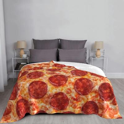 Portable Soft Warm Flannel Pizza Blanket Shape Lavash Wool Sofa Badroom Plaid Plush Bedspread Winter Throw Blanket