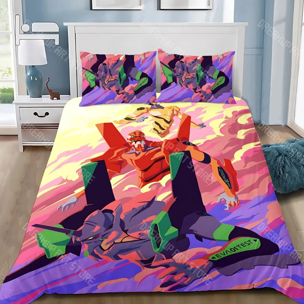 3D Print Anime E-evangelion V-eva A-genesis Duvet Cover Pillowcase Bedding Set Adult Boy Girl Bedroom Decoration Children Single
