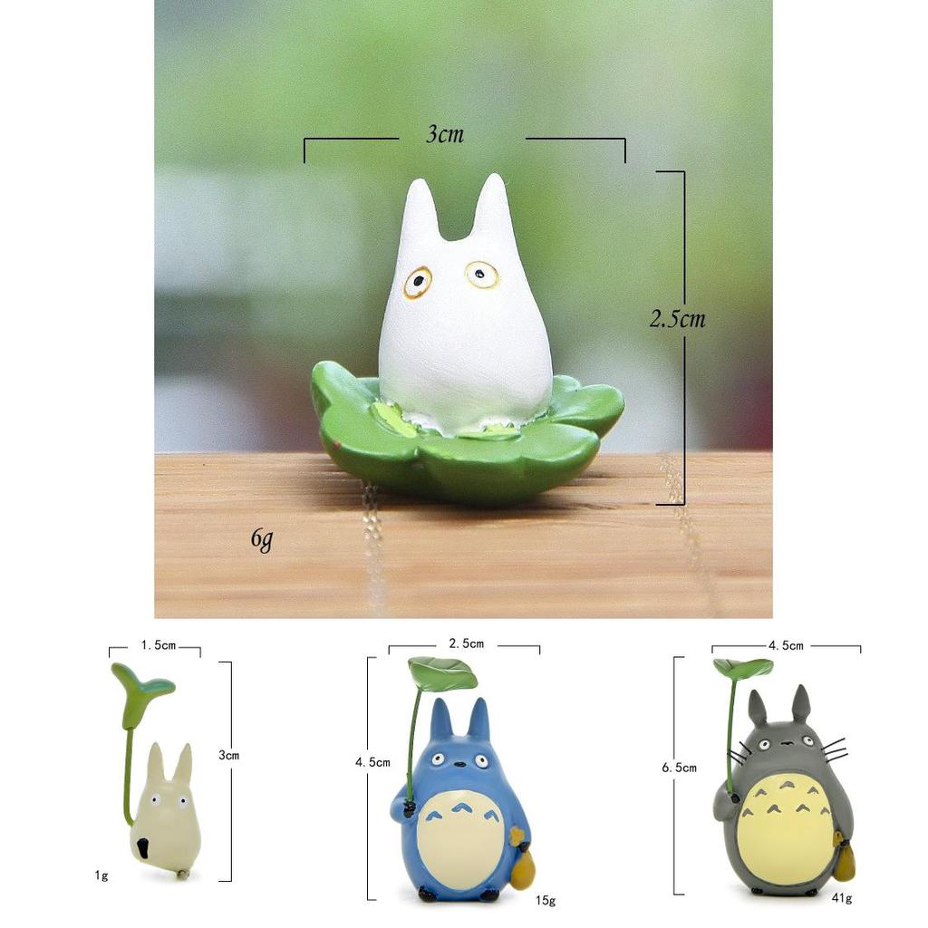Resin Cartoon Totoro Miniature Garden Scene With Leaf Design For Home Decor And Gift Giving