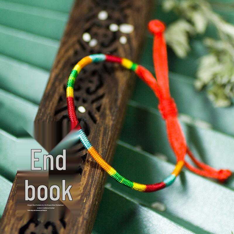Five-Color Dragon Boat Festival Bracelet - Handmade Red Rope Gift for Women