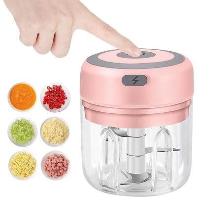Electric Mini Garlic Chopper, 250ML USB Mini Food Chopper Garlic Mincer, Vegetable Chopper, Onion Chopper, Portable Small Food Processor