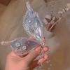 Hair Claw Colorful Clear Glitter Tassel Butterfly Side Clip Fairy Ear Headwear Crystal Hairpin
