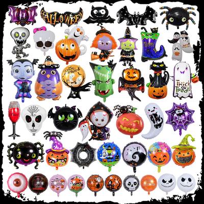Halloween Aluminiumfolienballons: Fledermaus, Kürbis, Geist, Flügel, Katze, Spinnen Dekorationen