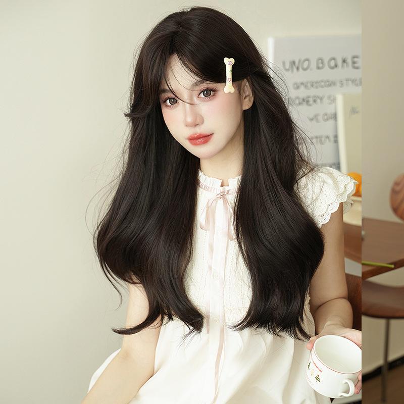 

Women’s Fashion Full Cap Big Waves Long Wavy Curly Wig Natural Looking Synthetic Full Wig чорний