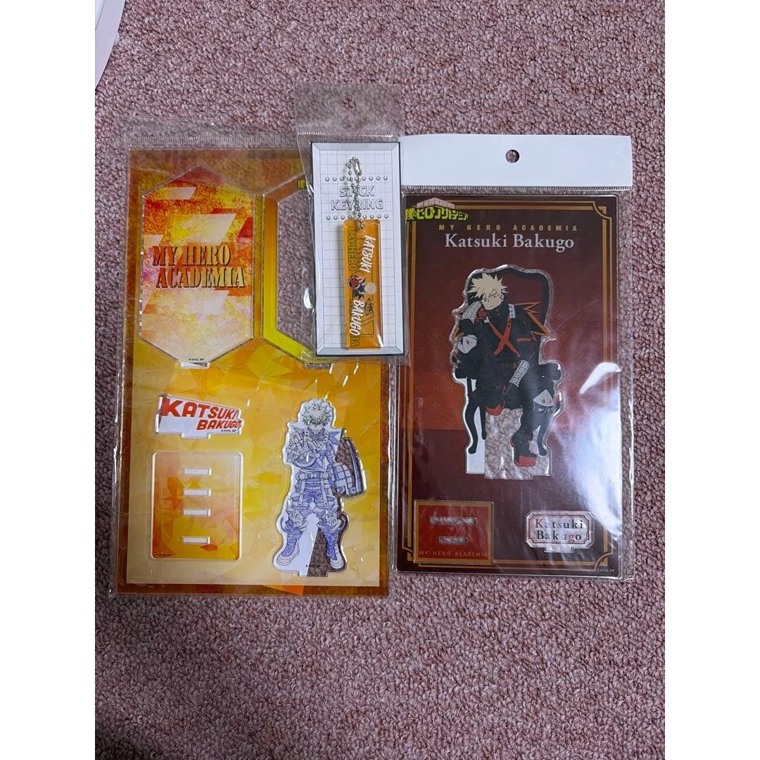 Used My Hero Academia Katsuki Bakugou Acrylic Stand Keychain Set