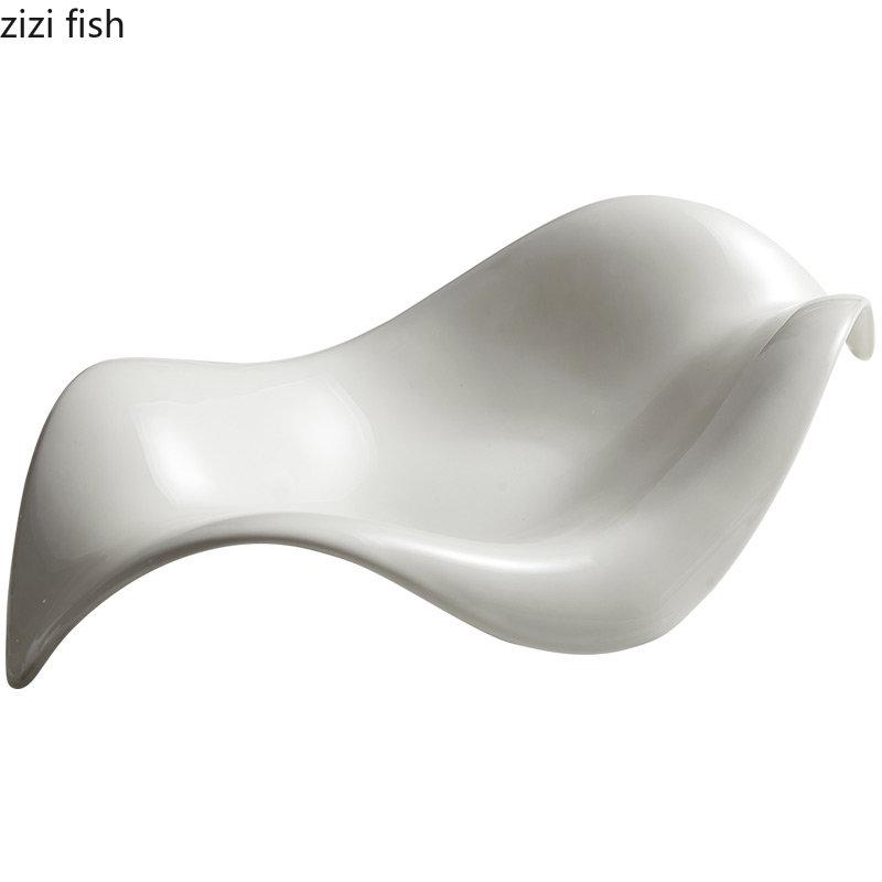 Irregular Leaf Shaped Ceramic Dinner Plate Fruit Dish Salad Bowl Sashimi Plates Western Food Plate Serving Plates Soup Bowl Tray