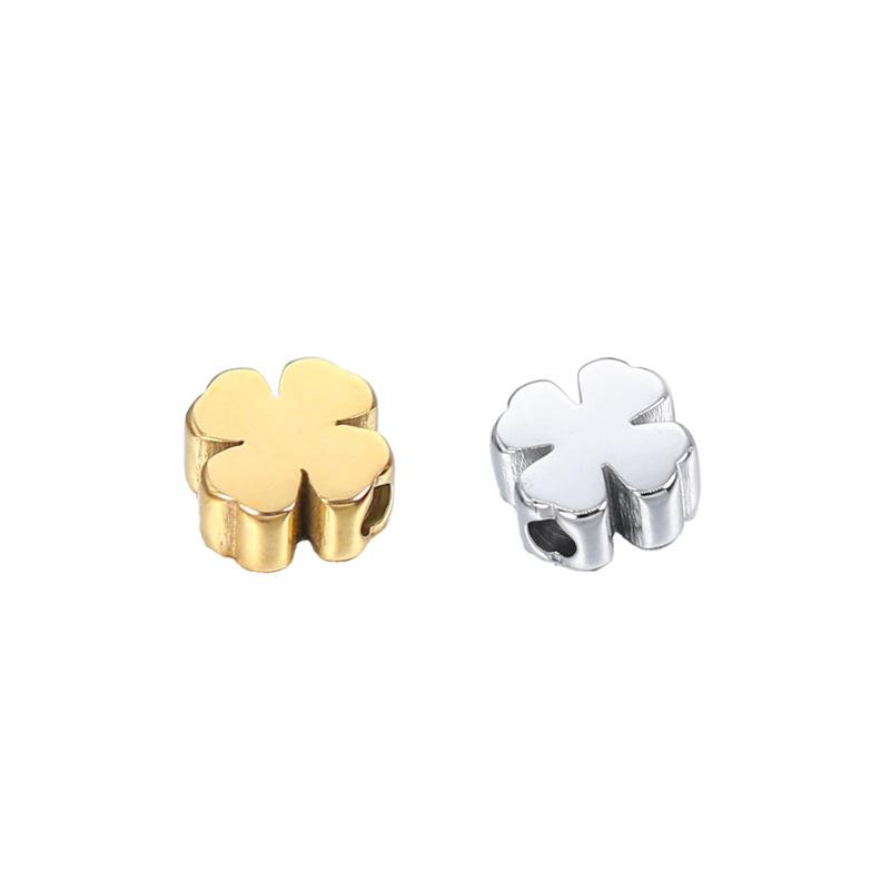 Stainless Steel Four-Leaf Clover Bead Spacer for DIY Bracelets and Necklaces