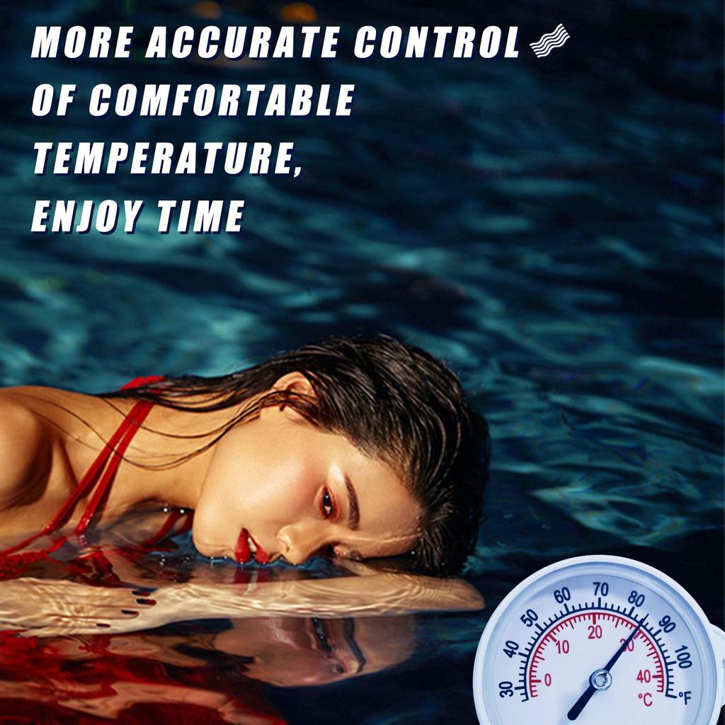 Floating Pool Mechanical Thermometer with String Water Temperature Thermometer with Accurate Temperature Readings Perfect for Outdoor and Indoor