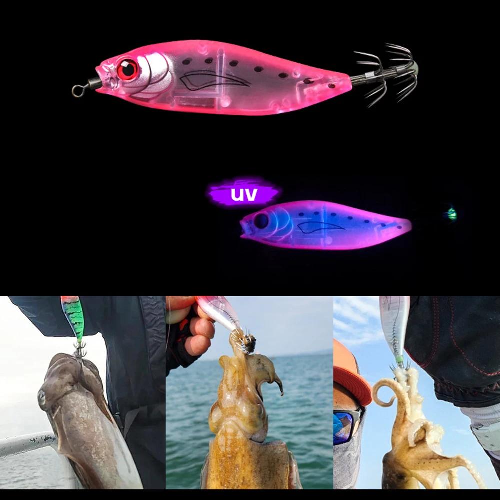 1-5PCS Squid Bait 55mm 5.5g UV Squid Jig Artificial Bait Sea Fishing Lure Fishing Bait for Webfoot Octopus EGI Cuttlefish Fishin