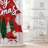Merry Christmas Shower Curtain with Snowflake Tree Pattern, Waterproof Winter Holiday Bathroom Decor, Durable Washable Fabric