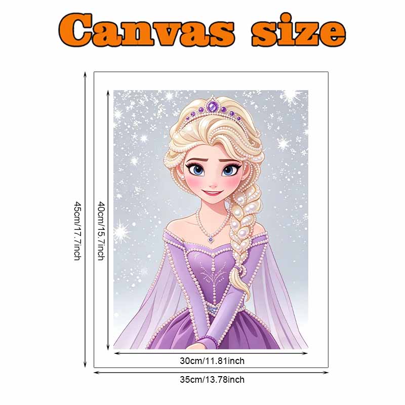 Disney Pearl Painting Purple Dress Elsa DIY Pearl Art Pearl Painting Kit Pearl Art Painting Wall Suitable for Home Office Decoration Handmade Gifts