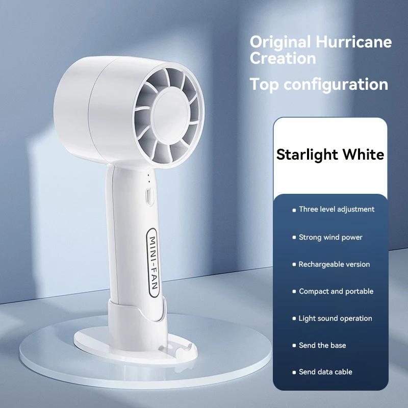 Mini Electric Fan Portable Turbo Fan Three-speed Wind Speed Handheld Desktop Dual-Purpose Air Conditioner For Camping Table Fan