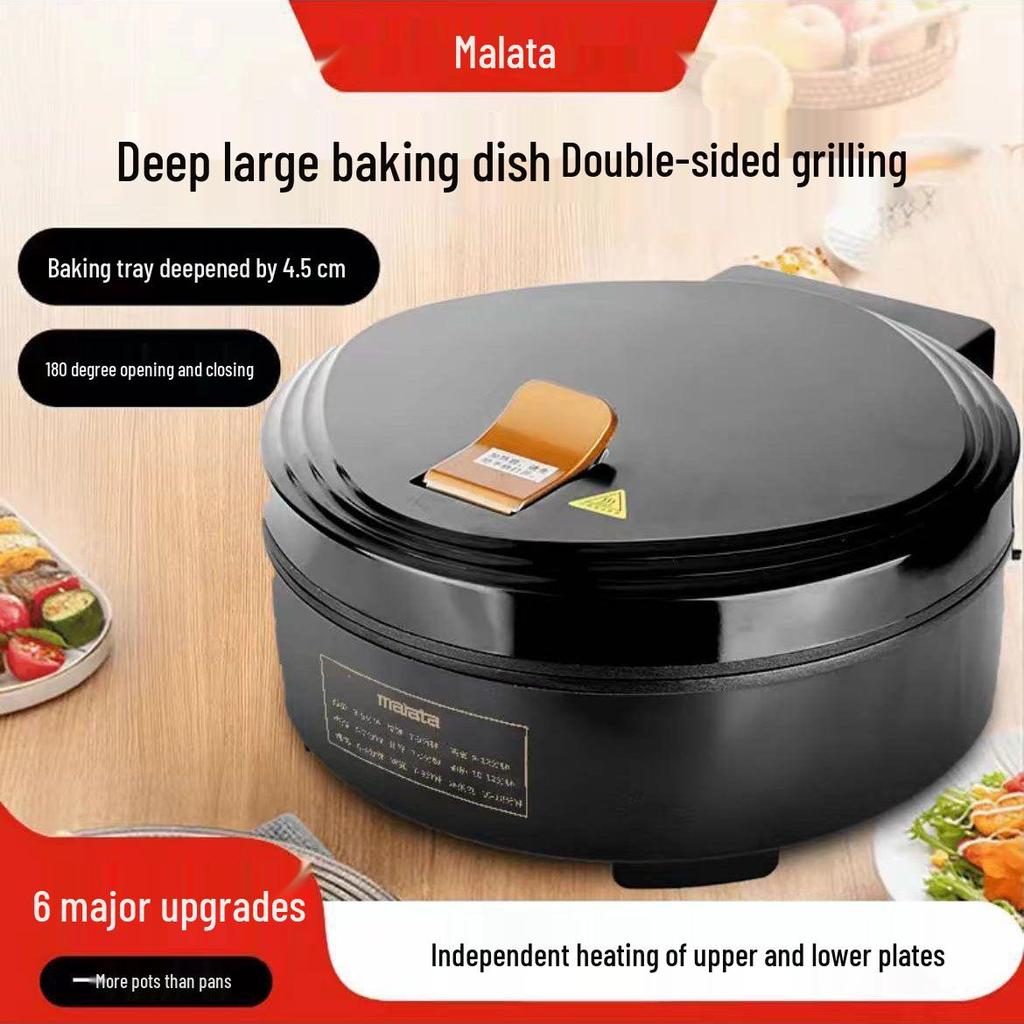 Electric Double-Sided Crepe & Pancake Maker with Deepened Heating for Frying & Grilling