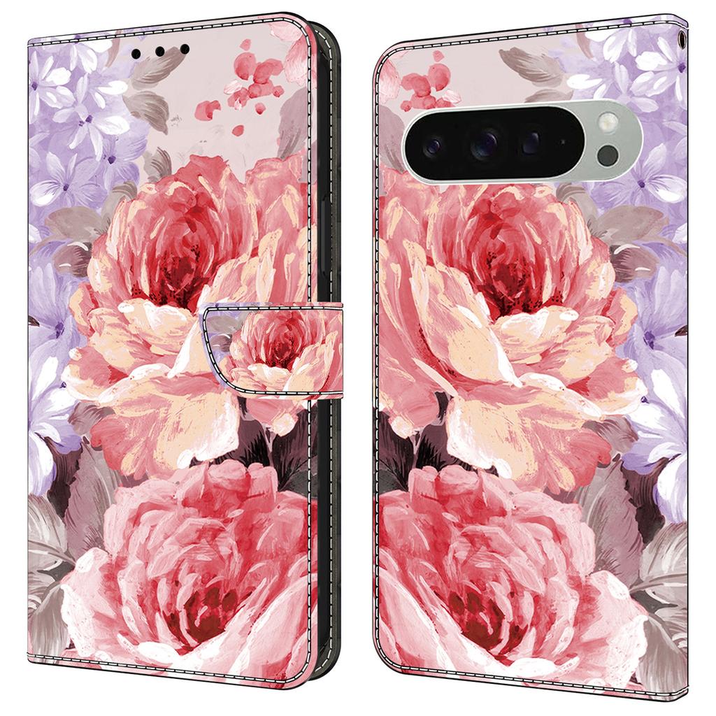 For Google Pixel 9 Pro XL Leather Case Pattern Printing Wallet Stand Anti Drop Phone Cover
