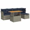 VidaXL Salon de jardin avec coussins 6 pcs gris résine tressée acacia 3327971