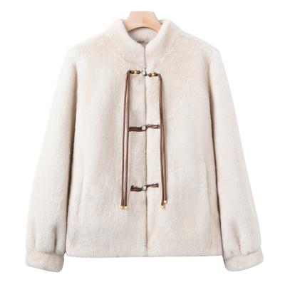 Middle-aged Mothers Fashionable Coat Mid-length New Middle-aged and Elderly Women's Winter Clothes Fashionable Mink Fur Coat