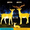 Luminous Fiberglass Sika Deer Sculpture for Garden Lawn Decoration