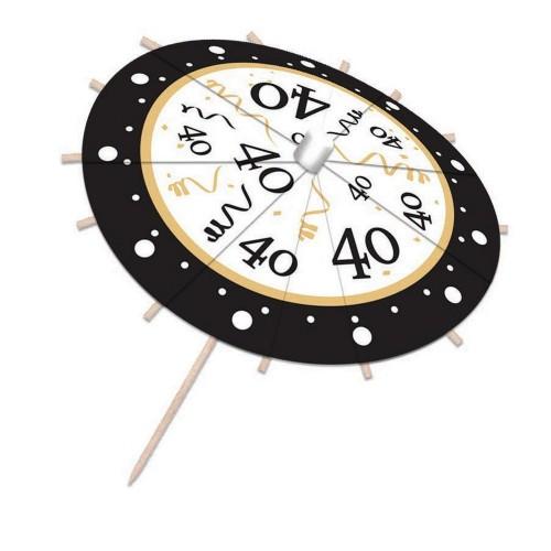 Bristol Novelty 40th Birthday Drink Umbrellas (Pack of 12)