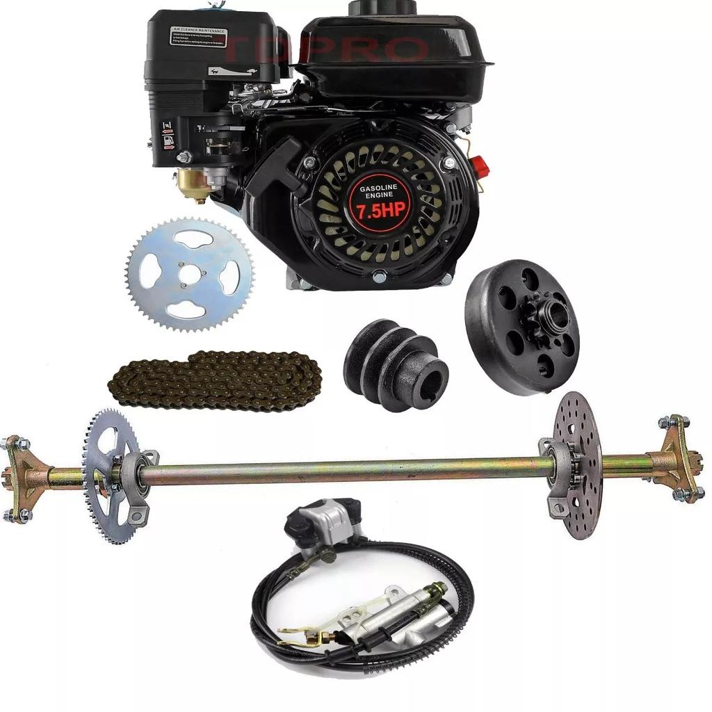 29"Go Kart Rear Axle Kit 7HP OHV Engine Motor #35 Clutch Brake Assembly ATV Quad