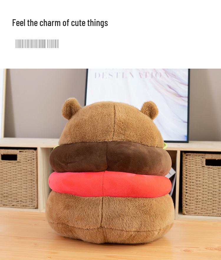 Capybara Hamburger Plush Pillow Doll - Perfect Birthday Gift for Women