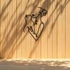Metal Wall Art Couple Heart Sculpture Romantic Gift Valentines Day Decoration Bedroom Garden Powder Coated