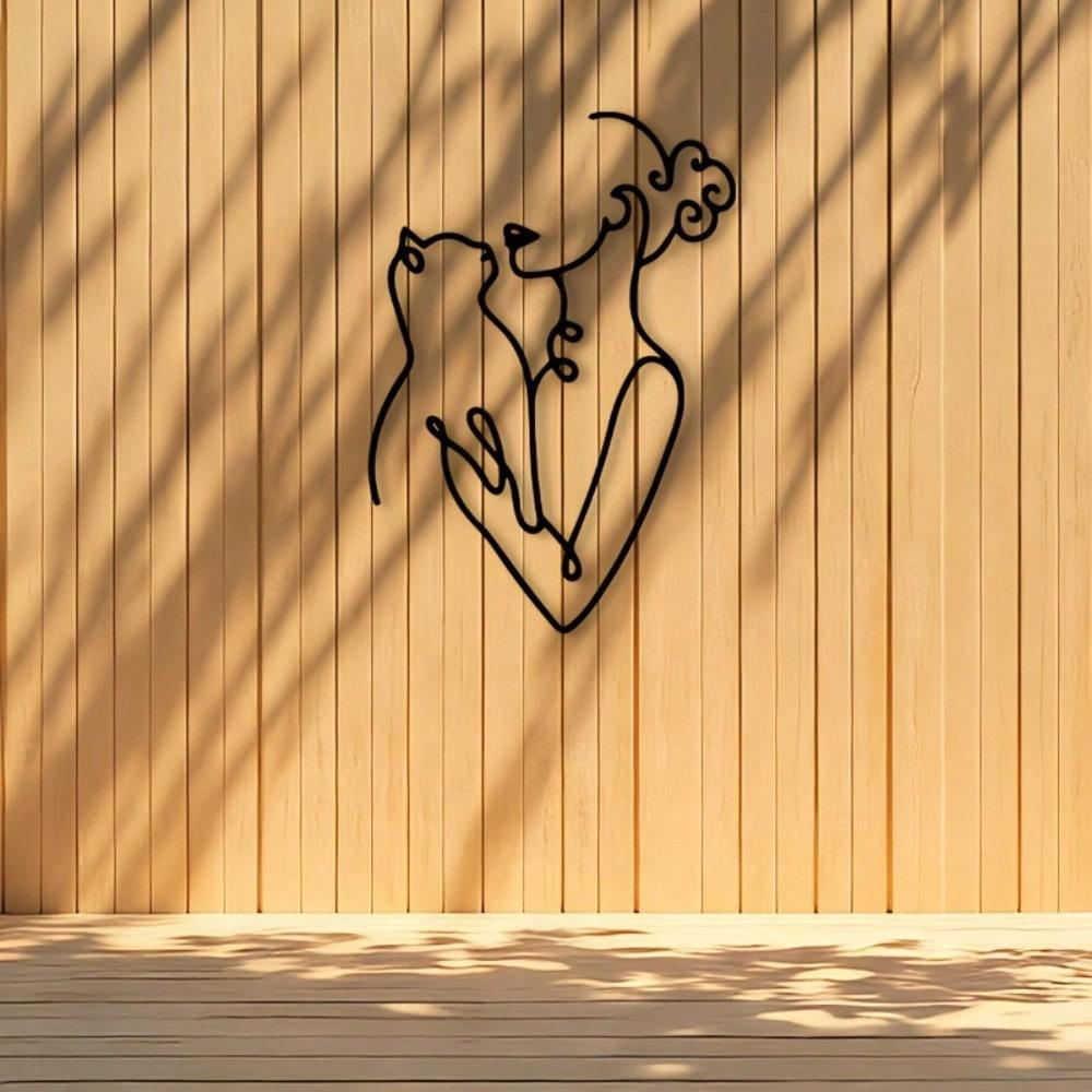 Metal Wall Art Couple Heart Sculpture Romantic Gift Valentines Day Decoration Bedroom Garden Powder Coated