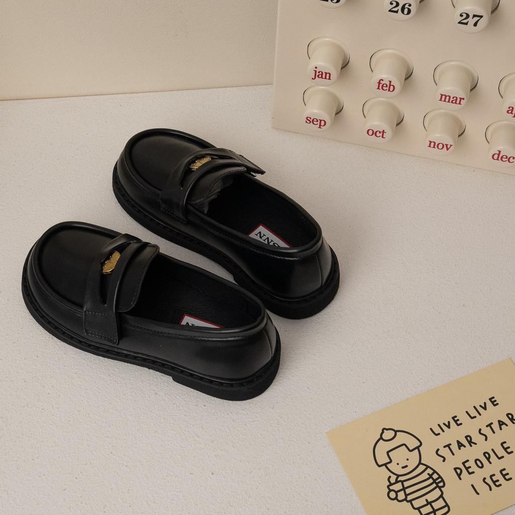 Mokasyny dziecięce Wiosna i Jesień Buty do występów dla dziewcząt Retro Styl Kolegialny Skórzane buty