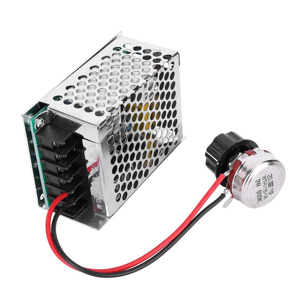 Regolatore Di Velocità Per Motore DC 10A PWM - Ingresso 220V AC, Uscita 10-210V DC, Con Potenziometro E Fusibile, Per Ventole E Tapis Roulant