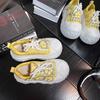 Rhinestone Ugly Cute Big Head Muffin Platform Bread Shoes Women's Mesh Breathable Small Height Increase Casual Shoes