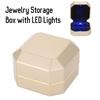 Luxuriöse Schmuckschatulle für Ringe, Anhänger und Halsketten, Hochzeitsgeschenk mit LED-Licht für den Heiratsantrag (Ringschachtel)