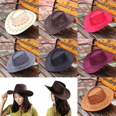 New Suede Men Lady West Fancy Dress Unisex Cap Polyester Cowboy Hat