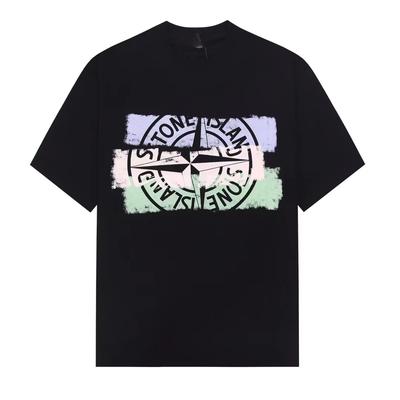 Trendy Three-color Printing Couple Men's and Women's Loose Round Neck Short-sleeved T-shirt