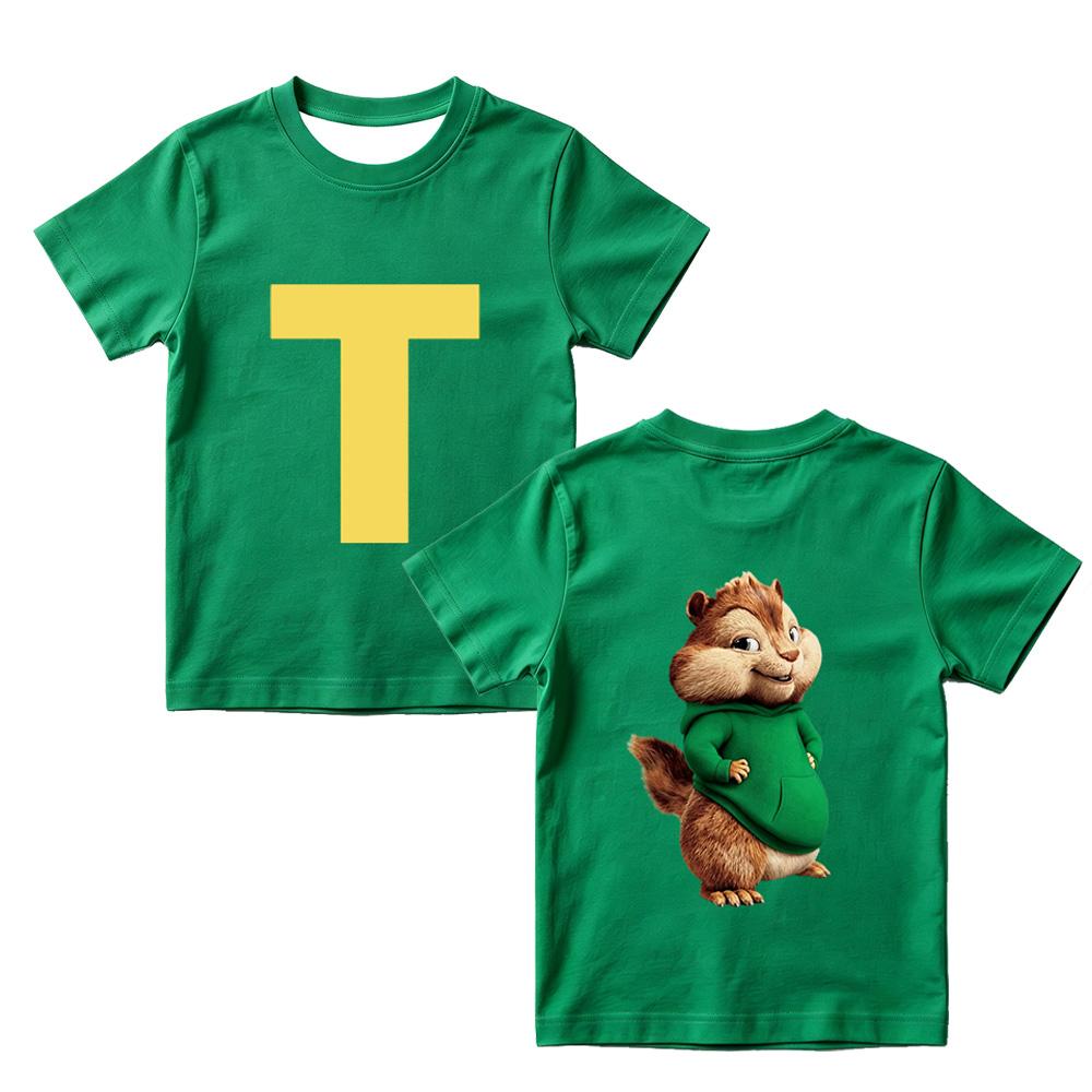 Alvin and The Chipmunks Children's T-shirts 3D Cartoon Print Tee Cosplay Boys Girls Short Sleeve Kids Casual Top Summer Clothing
