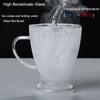 BORREY Double Wall Glass Mug High Borosilicate Heat Resistant Tea Milk Lemon Juice Coffee Water Cup Tumbler Mug Cappuccino Latte