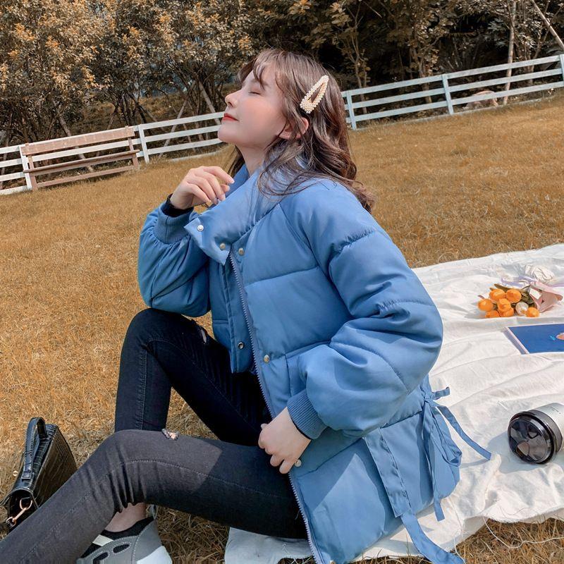 

Хлопковая одежда, женская одежда для хлеба, студенческая корейская версия, свободная хлопковая куртка, женское короткое зимнее теплое пальто XL светло-синий