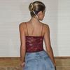 Women's New Sexy Perspective Lace Sling Tube Top Slim Fit Deep V Small Vest