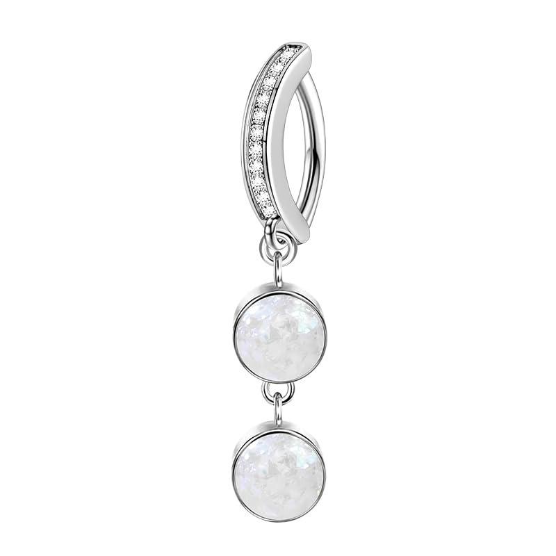Joyas para Piercing de Ombligo Mariposa Rosa Mujeres Barra de Ombligo con Circonita Moda Anillos de Ombligo Curvos Inversos de Cristal Piercing Ombligo